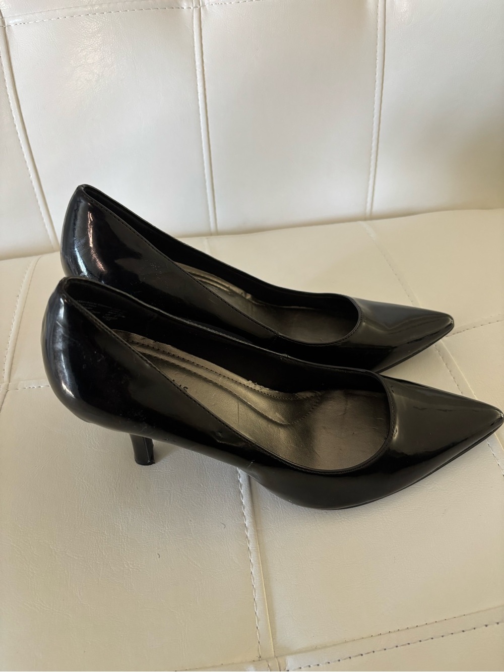 comfort plus by Predictions Black Patent Pointed-Toe Pumps